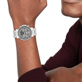 Buy Shop Tommy Hilfiger Tyson Chronograph Grey Dial Silver Steel Strap Watch For Men - 1710604 USA Online