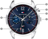 Buy Shop Tommy Hilfiger Deacan Blue Dial Silver Steel Strap Watch for Men - 1791551 USA Online