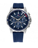 Buy Shop Tommy Hilfiger Mason Blue Dial Blue Rubber Strap Watch for Men - 1791791 USA Online
