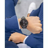 Buy Shop Tommy Hilfiger West Chronograph Black Dial Black Leather Strap Watch For Men - 1791711 USA Online
