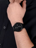 Buy Shop Tommy Hilfiger West Chronograph Black Dial Black Leather Strap Watch For Men - 1791711 USA Online
