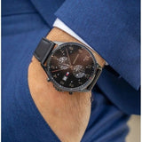 Buy Shop Tommy Hilfiger West Chronograph Black Dial Black Leather Strap Watch For Men - 1791711 USA Online