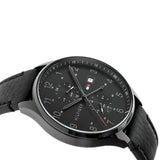 Buy Shop Tommy Hilfiger West Chronograph Black Dial Black Leather Strap Watch For Men - 1791711 USA Online