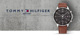 Buy Shop Tommy Hilfiger West Chronograph Grey Dial Brown Leather Strap Watch For Men - 1791710 USA Online