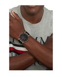 Buy Shop Tommy Hilfiger West Chronograph Grey Dial Brown Leather Strap Watch For Men - 1791710 USA Online