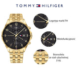 Buy Shop Tommy Hilfiger West Chronograph Quartz Black Dial Gold Steel Strap Watch For Men - 1791708 USA Online