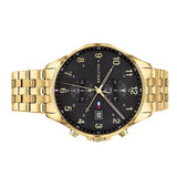 Buy Shop Tommy Hilfiger West Chronograph Quartz Black Dial Gold Steel Strap Watch For Men - 1791708 USA Online