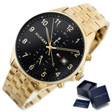 Buy Shop Tommy Hilfiger West Chronograph Quartz Black Dial Gold Steel Strap Watch For Men - 1791708 USA Online