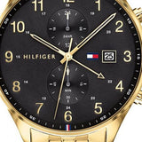 Buy Shop Tommy Hilfiger West Chronograph Quartz Black Dial Gold Steel Strap Watch For Men - 1791708 USA Online