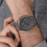 Buy Shop Tommy Hilfiger West Quartz Black Dial Silver Steel Strap Watch For Men - 1791707 USA Online
