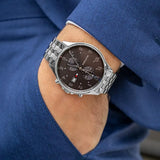 Buy Shop Tommy Hilfiger West Quartz Black Dial Silver Steel Strap Watch For Men - 1791707 USA Online
