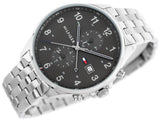 Buy Shop Tommy Hilfiger West Quartz Black Dial Silver Steel Strap Watch For Men - 1791707 USA Online