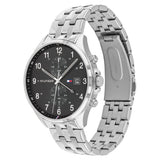 Buy Shop Tommy Hilfiger West Quartz Black Dial Silver Steel Strap Watch For Men - 1791707 USA Online