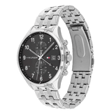 Buy Shop Tommy Hilfiger West Quartz Black Dial Silver Steel Strap Watch For Men - 1791707 USA Online