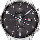 Buy Shop Tommy Hilfiger West Quartz Black Dial Silver Steel Strap Watch For Men - 1791707 USA Online