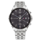 Buy Shop Tommy Hilfiger West Quartz Black Dial Silver Steel Strap Watch For Men - 1791707 USA Online