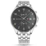 Buy Shop Tommy Hilfiger West Quartz Black Dial Silver Steel Strap Watch For Men - 1791707 USA Online