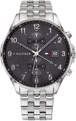 Buy Shop Tommy Hilfiger West Quartz Black Dial Silver Steel Strap Watch For Men - 1791707 USA Online