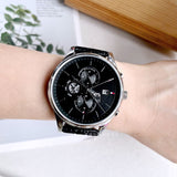 Buy Shop Tommy Hilfiger Weston Chronograph Black Dial Black Leather Strap Watch For Men - 1710502 USA Online