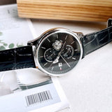 Buy Shop Tommy Hilfiger Weston Chronograph Black Dial Black Leather Strap Watch For Men - 1710502 USA Online