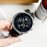 Buy Shop Tommy Hilfiger Weston Chronograph Black Dial Black Leather Strap Watch For Men - 1710502 USA Online