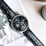 Buy Shop Tommy Hilfiger Weston Chronograph Black Dial Black Leather Strap Watch For Men - 1710502 USA Online