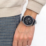 Buy Shop Tommy Hilfiger Weston Chronograph Black Dial Black Leather Strap Watch For Men - 1710502 USA Online