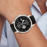 Buy Shop Tommy Hilfiger Weston Chronograph Black Dial Black Leather Strap Watch For Men - 1710502 USA Online