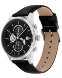 Buy Shop Tommy Hilfiger Weston Chronograph Black Dial Black Leather Strap Watch For Men - 1710502 USA Online