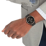 Buy Shop Tommy Hilfiger Weston Chronograph Black Dial Black Mesh Bracelet Watch For Men - 1710505 USA Online