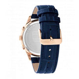 Buy Shop Tommy Hilfiger Weston Chronograph Blue Dial Blue Leather Strap Watch For Men - 1710503 USA Online