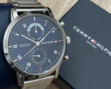 Buy Shop Tommy Hilfiger Weston Chronograph Blue Dial Silver Mesh Bracelet Watch For Men - 1710504 USA Online