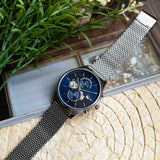 Buy Shop Tommy Hilfiger Weston Chronograph Blue Dial Silver Mesh Bracelet Watch For Men - 1710504 USA Online