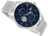 Buy Shop Tommy Hilfiger Weston Chronograph Blue Dial Silver Mesh Bracelet Watch For Men - 1710504 USA Online