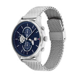 Buy Shop Tommy Hilfiger Weston Chronograph Blue Dial Silver Mesh Bracelet Watch For Men - 1710504 USA Online
