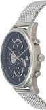 Buy Shop Tommy Hilfiger Weston Chronograph Blue Dial Silver Mesh Bracelet Watch For Men - 1710504 USA Online