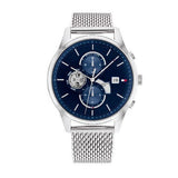 Buy Shop Tommy Hilfiger Weston Chronograph Blue Dial Silver Mesh Bracelet Watch For Men - 1710504 USA Online
