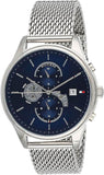 Buy Shop Tommy Hilfiger Weston Chronograph Blue Dial Silver Mesh Bracelet Watch For Men - 1710504 USA Online