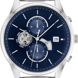 Buy Shop Tommy Hilfiger Weston Chronograph Blue Dial Silver Mesh Bracelet Watch For Men - 1710504 USA Online
