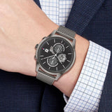 Buy Shop Tommy Hilfiger Weston Chronograph Grey Dial Grey Mesh Bracelet Watch For Men - 1710506 USA Online