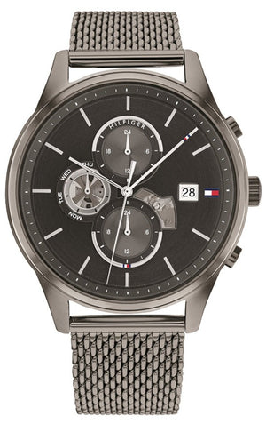 Buy Shop Tommy Hilfiger Weston Chronograph Grey Dial Grey Mesh Bracelet Watch For Men - 1710506 USA Online