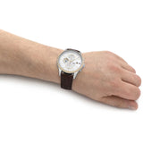 Buy Shop Tommy Hilfiger Weston Chronograph Silver Dial Brown Leather Strap Watch For Men - 1710501 USA Online