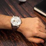 Buy Shop Tommy Hilfiger Weston Chronograph Silver Dial Brown Leather Strap Watch For Men - 1710501 USA Online