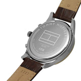 Buy Shop Tommy Hilfiger Weston Chronograph Silver Dial Brown Leather Strap Watch For Men - 1710501 USA Online