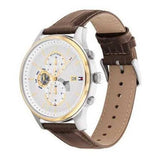 Buy Shop Tommy Hilfiger Weston Chronograph Silver Dial Brown Leather Strap Watch For Men - 1710501 USA Online