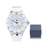 Buy Shop Tommy Hilfiger White Dial White Rubber Strap Watch for Women - 1781271 USA Online