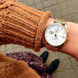 Buy Shop Tommy Hilfiger Whitney Chronograph Quartz Mother of Pearl White Dial Gold Steel Strap Watch For Women - 1782121 USA Online