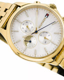 Buy Shop Tommy Hilfiger Whitney Chronograph Quartz Mother of Pearl White Dial Gold Steel Strap Watch For Women - 1782121 USA Online