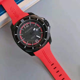 Buy Shop Tommy Hilfiger Windsurf Black Dial Red Rubber Strap Watch for Men - 1791112 USA Online