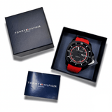 Buy Shop Tommy Hilfiger Windsurf Black Dial Red Rubber Strap Watch for Men - 1791112 USA Online